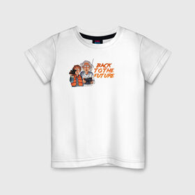 Детская футболка хлопок с принтом Back to the Future в Петрозаводске, 100% хлопок | круглый вырез горловины, полуприлегающий силуэт, длина до линии бедер | 