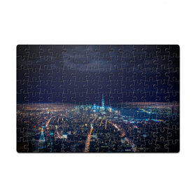 Пазл магнитный 126 элементов с принтом Ночной город в Петрозаводске, полимерный материал с магнитным слоем | 126 деталей, размер изделия —  180*270 мм | Тематика изображения на принте: city | new york city | город | ночь | нью йорк