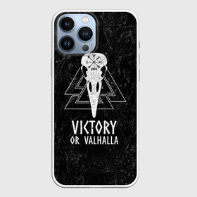 Чехол для iPhone 13 Pro Max с принтом Victory or Valhalla в Петрозаводске,  |  | вальхалла | викинг | ворон | символ | скандинавия | череп | язычество