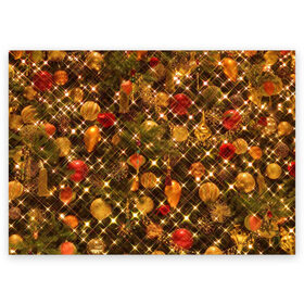 Поздравительная открытка с принтом Новый Год в Петрозаводске, 100% бумага | плотность бумаги 280 г/м2, матовая, на обратной стороне линовка и место для марки
 | Тематика изображения на принте: гирлянды | елка | новогодние игрушки | новый год