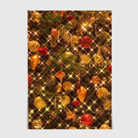 Постер с принтом Новый Год в Петрозаводске, 100% бумага
 | бумага, плотность 150 мг. Матовая, но за счет высокого коэффициента гладкости имеет небольшой блеск и дает на свету блики, но в отличии от глянцевой бумаги не покрыта лаком | гирлянды | елка | новогодние игрушки | новый год