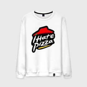 Мужской свитшот хлопок с принтом I Hate Pizza в Петрозаводске, 100% хлопок |  | hate pizza | pizza hut | ненавижу | пицца | хейтер
