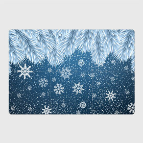 Магнитный плакат 3Х2 с принтом Снежное Настроенние в Петрозаводске, Полимерный материал с магнитным слоем | 6 деталей размером 9*9 см | елочные иголки | новый год | рисунок | снег | снежинки