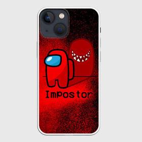 Чехол для iPhone 13 mini с принтом AMONG US в Петрозаводске,  |  | among us | impostor | амонг ас | брызги красок | игра | космический | космический корабль | космонавт | космос | краска | кровь | мем | предатель | среди нас | экшен