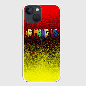 Чехол для iPhone 13 mini с принтом AMONG US в Петрозаводске,  |  | among us | impostor | амонг ас | брызги красок | игра | космический | космический корабль | космонавт | космос | краска | мем | предатель | среди нас | экшен