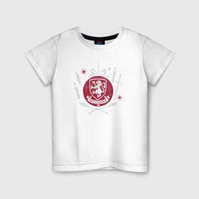 Детская футболка хлопок с принтом Гриффиндор в Петрозаводске, 100% хлопок | круглый вырез горловины, полуприлегающий силуэт, длина до линии бедер | gryffindor | harry potter | warner bros | ворнер брос | гарри джеймс поттер | герб | гриффендор | символ | хогвардс