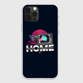 Чехол для iPhone 12 Pro Max с принтом Stay Home в Петрозаводске, Силикон |  | коронавирус | мем | неон | ретро | самоизоляция | социальная дистанция | туалетная бумага