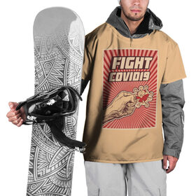 Накидка на куртку 3D с принтом FIght Covid19 в Петрозаводске, 100% полиэстер |  | борьба | ковид | коронавирус | самоизоляция
