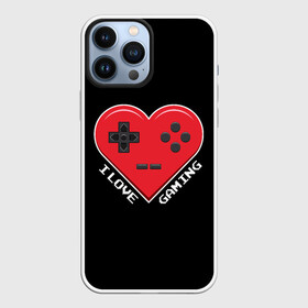 Чехол для iPhone 13 Pro Max с принтом I Love Gaming в Петрозаводске,  |  | Тематика изображения на принте: 8бит | люблю видеоигры | ретро | сердце
