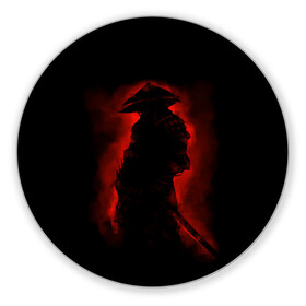 Коврик для мышки круглый с принтом Samurai в Петрозаводске, резина и полиэстер | круглая форма, изображение наносится на всю лицевую часть | 2077 | art | blood | cyber | cyberpunk | dead | death | demon | japan | mask | ninja | oni | samurai | shadow | shogun | tokyo | warior | арт | воин | война | демон | катана | кибер | киберпанк | кровь | маска | мертвый | ниндзя | путь | самурай