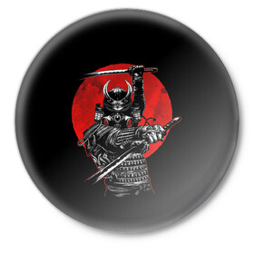 Значок с принтом Samurai в Петрозаводске,  металл | круглая форма, металлическая застежка в виде булавки | 2077 | art | blood | cyber | cyberpunk | dead | death | demon | japan | mask | ninja | oni | samurai | shadow | shogun | tokyo | warior | арт | воин | война | демон | катана | кибер | киберпанк | кровь | маска | мертвый | ниндзя | путь | самурай