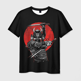 Мужская футболка 3D с принтом Samurai в Петрозаводске, 100% полиэфир | прямой крой, круглый вырез горловины, длина до линии бедер | 2077 | art | blood | cyber | cyberpunk | dead | death | demon | japan | mask | ninja | oni | samurai | shadow | shogun | tokyo | warior | арт | воин | война | демон | катана | кибер | киберпанк | кровь | маска | мертвый | ниндзя | путь | самурай