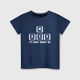 Детская футболка хлопок с принтом WASD в Петрозаводске, 100% хлопок | круглый вырез горловины, полуприлегающий силуэт, длина до линии бедер | wasd | видеоигры | киберспорт | пк боярин