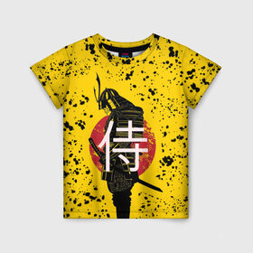 Детская футболка 3D с принтом ? (Самурай) в Петрозаводске, 100% гипоаллергенный полиэфир | прямой крой, круглый вырез горловины, длина до линии бедер, чуть спущенное плечо, ткань немного тянется | katana | no heaven for samurai | red sun | samurai | samurai lettering | samurai print | samurai sweats | samurai t shirt | sun | катана | красное солнце | надпись самурай | нет рая для самурая | принт самурай | самурай | солнце | толстовка самурай | футб