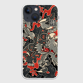 Чехол для iPhone 13 mini с принтом Самурай (Якудза, драконы) в Петрозаводске,  |  | буси | воины рыцари | драконы | сабурау | самурай | якудза