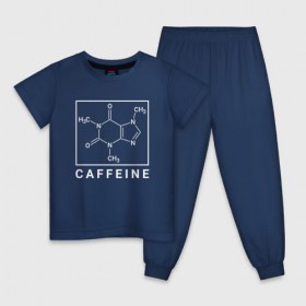 Детская пижама хлопок с принтом Структура Кофеина в Петрозаводске, 100% хлопок |  брюки и футболка прямого кроя, без карманов, на брюках мягкая резинка на поясе и по низу штанин
 | кофе | кофеин | люблю кофе | молекула | химия