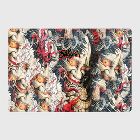 Магнитный плакат 3Х2 с принтом Самурай в Петрозаводске, Полимерный материал с магнитным слоем | 6 деталей размером 9*9 см | буси | воины рыцари | драконы | сабурау | самурай | якудза