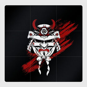 Магнитный плакат 3Х3 с принтом Самурай Маска в Петрозаводске, Полимерный материал с магнитным слоем | 9 деталей размером 9*9 см | cyberpunk 2077 | ninja | samurai | киберпанк | маска самурая | путь война | самурай | сёгун | семь самураев | токио | чёрный самурай | японский самурай