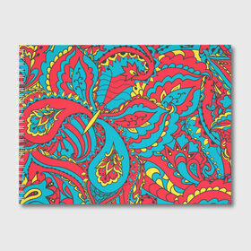 Альбом для рисования с принтом Цветочный Узор в Петрозаводске, 100% бумага
 | матовая бумага, плотность 200 мг. | Тематика изображения на принте: paisley | бабочка | бута | индия | ориентальный | орнамент | цветы
