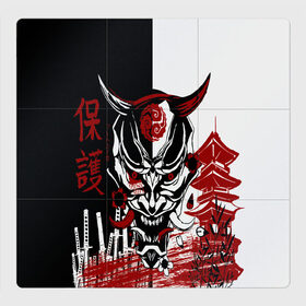 Магнитный плакат 3Х3 с принтом Самурай Samurai в Петрозаводске, Полимерный материал с магнитным слоем | 9 деталей размером 9*9 см | Тематика изображения на принте: cyberpunk 2077 | ninja | samurai | киберпанк | маска самурая | путь война | самурай | сёгун | семь самураев | токио | чёрный самурай | японский самурай
