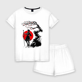 Женская пижама с шортиками хлопок с принтом NIER AUTOMATA в Петрозаводске, 100% хлопок | футболка прямого кроя, шорты свободные с широкой мягкой резинкой | 2b nier automata | actipon | anime | nier automata | rpg | yorha. | аниме | ниер автомата
