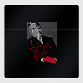 Магнитный плакат 3Х3 с принтом Американский психопат в Петрозаводске, Полимерный материал с магнитным слоем | 9 деталей размером 9*9 см | american psycho | christian bale | film | американский психопат | кристиан бэйл | фильм | фильмы
