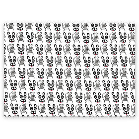 Поздравительная открытка с принтом Кот + Мышь Черный + Белый в Петрозаводске, 100% бумага | плотность бумаги 280 г/м2, матовая, на обратной стороне линовка и место для марки
 | животные | кот | котик | мышка | мышь