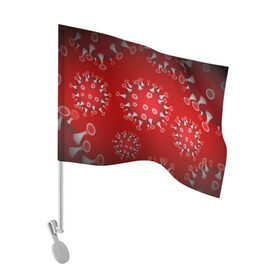 Флаг для автомобиля с принтом Вирусяка в Петрозаводске, 100% полиэстер | Размер: 30*21 см | coronavirus | covid | вирус | ковид | коронавирус