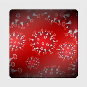 Магнит виниловый Квадрат с принтом Вирусяка в Петрозаводске, полимерный материал с магнитным слоем | размер 9*9 см, закругленные углы | coronavirus | covid | вирус | ковид | коронавирус