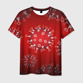 Мужская футболка 3D с принтом Вирусяка в Петрозаводске, 100% полиэфир | прямой крой, круглый вырез горловины, длина до линии бедер | Тематика изображения на принте: coronavirus | covid | вирус | ковид | коронавирус