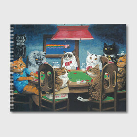 Альбом для рисования с принтом Коты играют в покер в Петрозаводске, 100% бумага
 | матовая бумага, плотность 200 мг. | Тематика изображения на принте: a friend in need | art | artist | bets | cards | cats | chips | cookie | gambling | games | memes | nyan cat | picture | poker | rainbow | азартные игры | друг познается в беде | искусство | картина | карты | котики | коты | котэ | мемы | нян кэт | печень