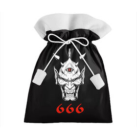 Подарочный 3D мешок с принтом 666 в Петрозаводске, 100% полиэстер | Размер: 29*39 см | Тематика изображения на принте: 666 | creep | scream | warrior | астрал | восставший из ада | демон | монстр | призрак | принт 666 | страшилки | хоррор | хоррор футболки | хэллоуин