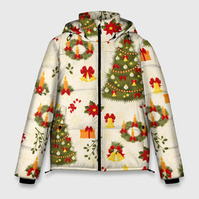 Мужская зимняя куртка 3D с принтом С Новым Годом в Петрозаводске, верх — 100% полиэстер; подкладка — 100% полиэстер; утеплитель — 100% полиэстер | длина ниже бедра, свободный силуэт Оверсайз. Есть воротник-стойка, отстегивающийся капюшон и ветрозащитная планка. 

Боковые карманы с листочкой на кнопках и внутренний карман на молнии. | Тематика изображения на принте: 2020 | 2021 | christmas | new year | бык | год быка | дед мороз | елка | зима | новый год | подарки | праздник | рождество | с новым годом | санта | свитер | снег | снежинки
