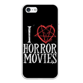 Чехол для iPhone 5/5S матовый с принтом I Love Horror Movies в Петрозаводске, Силикон | Область печати: задняя сторона чехла, без боковых панелей | 666 | blood | dracula | horror | i | inside | love | movies | pentagram | scream | vampire | вампир | внутри | дракула | древний | крик | кровь | люблю | пентаграмма | ужасы | фильмы | хоррор | я