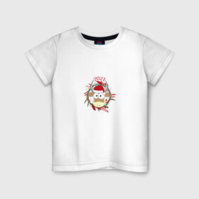 Детская футболка хлопок с принтом Новый год 2021 в Петрозаводске, 100% хлопок | круглый вырез горловины, полуприлегающий силуэт, длина до линии бедер | happy new year | бык | бычок | животные | новый год 2021 | праздник | рождество