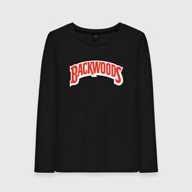 Женский лонгслив хлопок с принтом BACKWOODS в Петрозаводске, 100% хлопок |  | backwood | backwoods | bak | merch | woods | бэквуд | бэквудс | лого | мерч