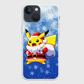 Чехол для iPhone 13 mini с принтом НОВОГОДНИЙ ПИКАЧУ в Петрозаводске,  |  | 2021 | merry christmas | new year | pikachu. | зима | новый год | пикачу | покемоны | праздник | снег | счастливого рождества