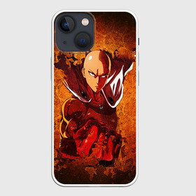 Чехол для iPhone 13 mini с принтом Огненный ВАНПАНЧМЕН в Петрозаводске,  |  | hero | one punch man | saitama | ванпанчмен | герой | сайтама