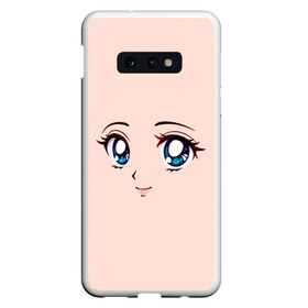 Чехол для Samsung S10E с принтом Happy anime face в Петрозаводске, Силикон | Область печати: задняя сторона чехла, без боковых панелей | angry | anime | art | big | eyes | face | girl | kawaii | manga | style | аниме | арт | глаза | девушка | кавай | лицо | манга