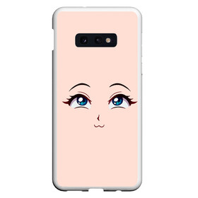 Чехол для Samsung S10E с принтом Happy anime face в Петрозаводске, Силикон | Область печати: задняя сторона чехла, без боковых панелей | angry | anime | art | big | eyes | face | girl | kawaii | manga | style | аниме | арт | глаза | девушка | кавай | лицо | манга