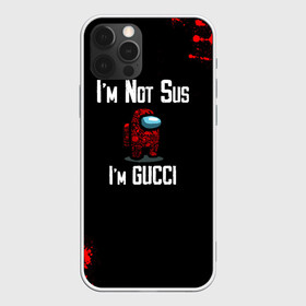 Чехол для iPhone 12 Pro с принтом Among Us Gucci в Петрозаводске, силикон | область печати: задняя сторона чехла, без боковых панелей | 2021 | among us | gucci | impostor | space mafia | sus.puffballs united | амонг ас | амонг единорог | гуччи | импостор | инопланетяне | инопланетянин | надпись | новогодний амонг ас | с новым годом | самозванец | среди нас