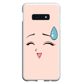 Чехол для Samsung S10E с принтом Happy anime face в Петрозаводске, Силикон | Область печати: задняя сторона чехла, без боковых панелей | Тематика изображения на принте: angry | anime | art | big | eyes | face | girl | kawaii | manga | style | аниме | арт | глаза | девушка | кавай | лицо | манга