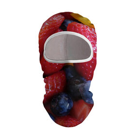 Балаклава 3D с принтом Фругтово-ягодное изобилие в Петрозаводске, 100% полиэстер, ткань с особыми свойствами — Activecool | плотность 150–180 г/м2; хорошо тянется, но при этом сохраняет форму. Закрывает шею, вокруг отверстия для глаз кайма. Единый размер | еда | клубника | манго | фрукт | фрукты | черника | ягода | ягоды