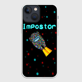 Чехол для iPhone 13 mini с принтом Impostor в Петрозаводске,  |  | 2021 | among us | impostor | space mafia | sus.puffballs united | амонг ас | амонг единорог | в космосе | импостор | инопланетяне | инопланетянин | надпись | новогодний амонг ас | ракета | с новым годом | самозванец | среди нас