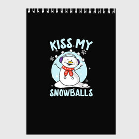 Скетчбук с принтом Озорной Снеговик в Петрозаводске, 100% бумага
 | 48 листов, плотность листов — 100 г/м2, плотность картонной обложки — 250 г/м2. Листы скреплены сверху удобной пружинной спиралью | claus | happy new year | merry christmas | santa | snowman | дед мороз | елка | клаус | новый год | рождество | с новым годом | санта | снеговик