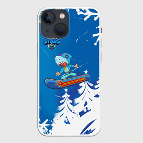 Чехол для iPhone 13 mini с принтом Brawl Stars (Snowboarding) в Петрозаводске,  |  | brawl | break dance | leon | moba | skateboard | stars | supercell | surfing | игра | коллаборация | коллаж | колоборация | паттерн