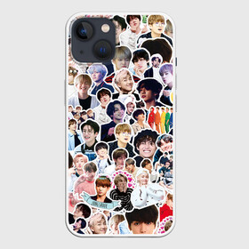 Чехол для iPhone 13 с принтом BTS Sticker Bombing в Петрозаводске,  |  | bts | k pop | бтс | к поп | кей поп | корея | музыка | стикеры