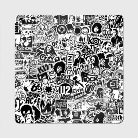 Магнит виниловый Квадрат с принтом Rock Band Logos в Петрозаводске, полимерный материал с магнитным слоем | размер 9*9 см, закругленные углы | ac dc | linkin park | music | queen | radiohead | rock | rock band logos | линкин парк | музыка | ретро | рок группа | элвис