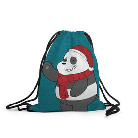 Рюкзак-мешок 3D с принтом Panda в Петрозаводске, 100% полиэстер | плотность ткани — 200 г/м2, размер — 35 х 45 см; лямки — толстые шнурки, застежка на шнуровке, без карманов и подкладки | cartoon network | panda | vdkimel | we bare bears | вся правда о медведях | панда