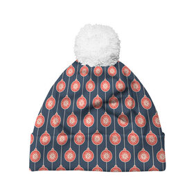 Шапка 3D c помпоном с принтом covid свитер в Петрозаводске, 100% полиэстер | универсальный размер, печать по всей поверхности изделия | 2021 | covid | merry christmas | дед мороз  в маске | ковид | новогодний прикол | новый год | рождество | санта